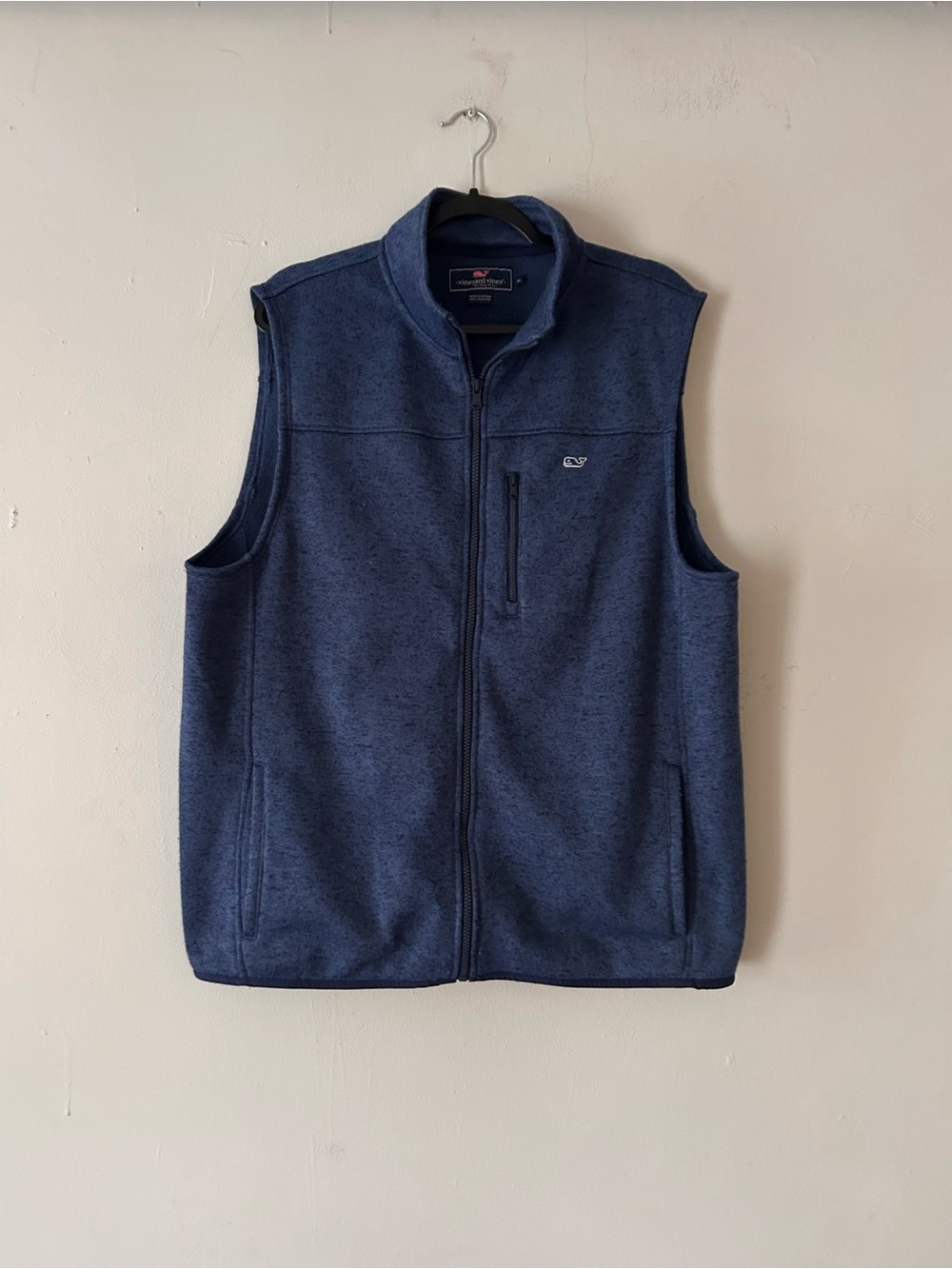 Vineyard Vines Vest Mens Large Blue Full Zip Fleece Outdoor Preppy Pockets XL